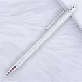 Elegant silver glitter ballpoint pen with sleek metallic accents for business gifts - Laser Silver (5-Silver Parts)
