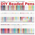 Colorful DIY beadable ballpoint pens set for personalized jewelry crafts and gifts - Multicolor