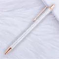 Silver glitter ballpoint pen with elegant rose gold metal accents - Laser Silver (6-Rose Gold Parts)