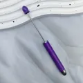 Purple DIY beaded stylus pen with metal rod and touch tip for creative handmade crafting - 1.0mm Bullet Tip / Candy Purple