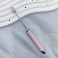 Elegant pink DIY beaded touchscreen stylus pen for various tablet and smartphone - 1.0mm Bullet Tip / Candy Light Pink