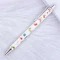 Christmas ballpoint pen with glitter white barrel and festive holiday patterns - Christmas Iridescent White (Silver Trim)