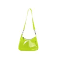 Modieuze neongroene transparante PVC baguette schoudertas met verstelbare riem voor dames - Groen