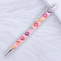 Pink glitter ballpoint pen featuring colorful lip print patterns for office gift - Lip Print Fluorescent Pink (Silver Parts) / Bullet Tip 1.0mm