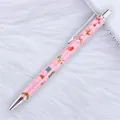 Elegant pink glitter Christmas ballpoint pen with snowman bell and gift patterns - Christmas Fluorescent Pink (Silver Parts) / Bullet Tip 1.0mm