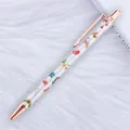 Christmas themed silver glitter ballpoint pen featuring festive patterns and rose gold accents - Christmas Laser Silver (Rose Gold Parts) / Bullet Tip 1.0mm