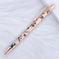 Rose gold ballpoint pen with a Halloween glitter barrel and witch illustrations - Halloween Rose Gold (Rose Gold Parts)
