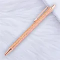 Rose gold glitter ballpoint pen with sparkling golden powder for business gifts - 15-Orange (Rose Gold Parts) / 1.0mm Bullet Tip