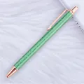 Elegant green glitter ballpoint pen with rose gold trim for business gift - 13-Green (Rose Gold Parts) / 1.0mm Bullet Tip