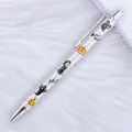 Sparkly silver glitter ballpoint pen featuring Halloween pumpkin and ghost patterns - 82-Halloween Laser Silver (Silver Parts) / 1.0mm Bullet Tip