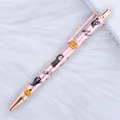 Rose gold pink glitter ballpoint pen with Halloween ghost and pumpkin pattern designs - 85-Halloween Pink (Rose Gold Parts)
