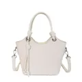 Elegante weiße geflochtene Beuteltasche mit Griff und verstellbarem Schultergurt Damen - Weiß