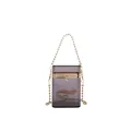 Transparent purple acrylic box bag with gold beaded chain strap - Black