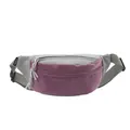 Lightweight gray and purple color-block fanny pack with modern grid pattern detail - Pink
