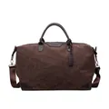 Large brown travel tote bag for women featuring a shoulder strap and textured finish - Coffee