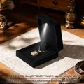 Elegant black velvet jewelry box with built-in LED light for pendant necklaces, 7.5x8.5x3.7cm - Pendant Box / Black