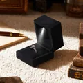 Boîte à bagues LED en velours noir avec projecteur intégré pour bijoux - Boîte à bague / Noir