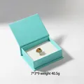 Caja de joyería magnética premium en azul claro con anillo en forma de corazón - Caja de conjunto pequeño / Azul cielo