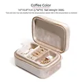 Velvet jewelry travel case in milky coffee color, size 16x10.8x7cm - Oversized / Coffee Beige Velvet