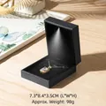 Elegant black rectangular LED lighted jewelry box for displaying luxury pendants and necklaces - Brushed Pendant Box / Black