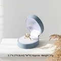 Portable light blue flocked velvet ring box for jewelry storage and gifting - Ring Box / Starry Blue