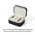 Portable black glitter jewelry box with zipper and velvet compartments for rings - Oversized / Ink Black Linen Style