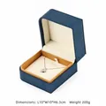 Elegante blaue Samt-Schmuckschatulle für Ringe und Halsketten, Größe 10x10x6,3cm - Große Anhängerbox / Blau
