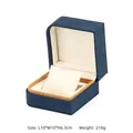 Premium Schmuckkästchen aus blauem Samt für Uhren und Ringe mit weichem Innenkissen - Armbandbox / Blau