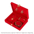 Rote Samt-Schmuckschatulle für Hochzeitsschmuck Aufbewahrung für Halskette Ringe - Kleine Drache Phönix Set Box / Hochzeits-Set-Box