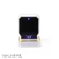 Premium white octagonal LED jewelry pendant box with gold trim, 7.5x7.5x4.7cm, 110g - Pendant Box / 1 Piece / White