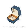 Premium Blau Samt Doppelringbox für Verlobung Hochzeit Schmuck Geschenkverpackung - Doppelringbox / Blau