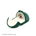 Scatola per anelli in velluto verde con bottone, 7,0x6,5x6,0 cm, 60 g - Scatola per anelli / Verde Scuro