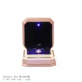 Champagne octagonal LED light jewelry box for pendant display with blue velvet lining - Pendant Box / 1 Piece / Gold