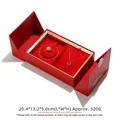 Eleganter roter Samt Hochzeits-Schmuckkasten für Halskette Ring und Armband Set - Doppelt Offene Dreifach Schmuckbox / Hochzeits-Set-Box