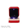 Red octagonal LED jewelry box for pendant necklaces with luxury velvet interior - Pendant Box / 1 Piece / Red