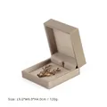 Premium PU leather jewelry box for brooches or medals in champagne gold finish. - Brushed PU Leather Style / Gold