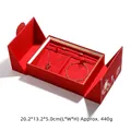 Rote Samt-Hochzeitsschmuckschatulle mit Drachenmuster und praktischen Innenfächern - Doppelt Offene Drache Phönix Dreifachbox / Hochzeits-Set-Box