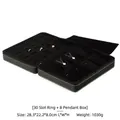 Large capacity black jewelry organizer box with 30 ring slots and 8 pendant slots - 30 Ring Slots + 8 Pendant Slots Style / Jewelry Zipper Bag / Black