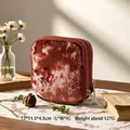 Joyero portátil de terciopelo naranja quemado con cremalleras dobles doradas - Terciopelo Doble Capa Degradado / Caramelo