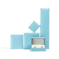 Premium light blue leatherette jewelry box set for rings, earrings, and necklaces - Bracelet Box / Sky Blue