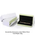 Boîte à bijoux pour bracelet en daim vert clair avec un emballage cadeau blanc - Boîte à bracelet / Vert Turquoise