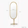 Eleganter goldener ovaler Tisch-Make-up-Spiegel für Schmuck mit Maßen und Gewicht 770g - Goldener Ovaler Eingerahmter Spiegel / Größe 1 Packung