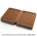 Große Schmuckschatulle mit 36 Fächern aus braunem Leder - 36 Slots Stil / Schmuck Reißverschlusstasche / Braun