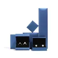 Premium navy blue faux leather jewelry boxes set for rings earrings and pendants - Pendant Box / Sapphire Blue