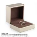 Luxus Schmuckschatulle aus Goldpapier mit braunem Samtfutter für Ringe und Schmuck - Doppelringbox / Gold