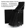 Chariot de rangement bijoux noir avec 16 plateaux amovibles multifonctions - Édition Standard Avec 16 Plateaux / Noir