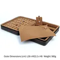 Großer kaffeebrauner Schmuckkoffer mit 36 Steckplätzen für Ringe und Anhänger - 36 Anhänger-Slots Stil / Schmuck Reißverschlusstasche / Braun