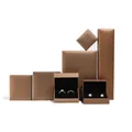 Premium bronze leatherette jewelry gift box collection for rings necklaces and earrings - Small Ring Box / 4.6x5.1x3.6cm / Gold Coffee
