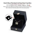 Deep blue PU leather jewelry box for pendants and earrings, size 7.9 x 7.9 x 5.8cm - Pendant Box (LOV Jewelry Box) / Dark Blue