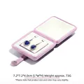 Premium pink velvet jewelry organizer box with snap closure for rings and necklaces - Earring Box (Pouch Button) / Lavender